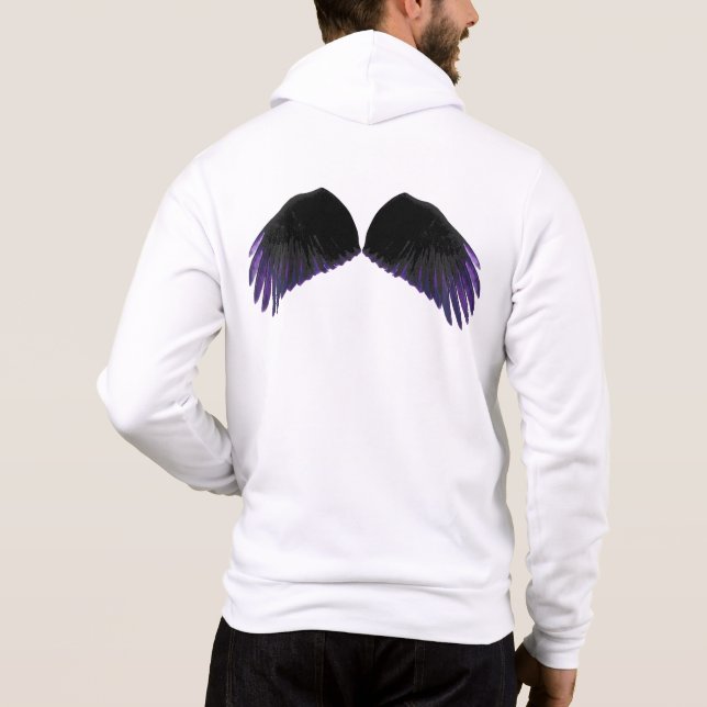 White Mystical Crows Wings Hoodie (Back)