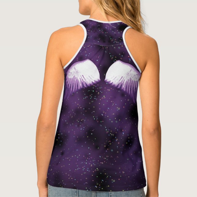 White Mystical Crows Wings Tank Top (Back)