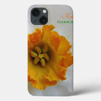 White N Orange Daffodil Personalized iPad Case