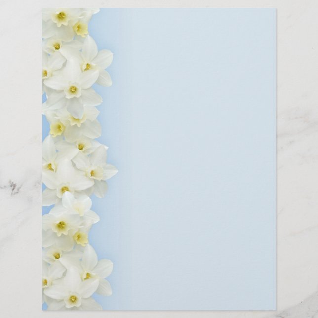 White narcissus border blank flyer (Front)