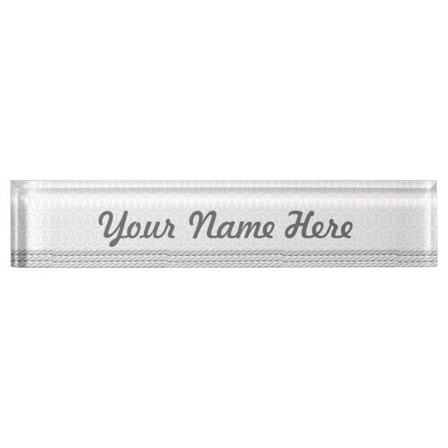 White Nautical Anchor Design with Rope Name Plate (Front)