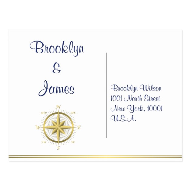 White Nautical Wedding RSVP Postcards