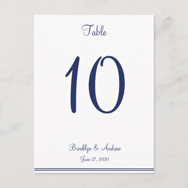 White Nautical Wedding Table Numbers (Front)