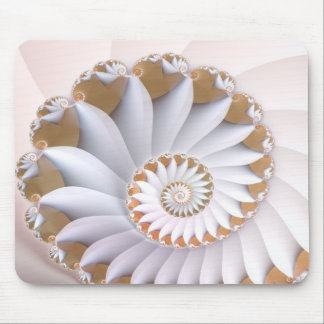 White Nautilus Cute Abstract Seashell Art Mouse Pad