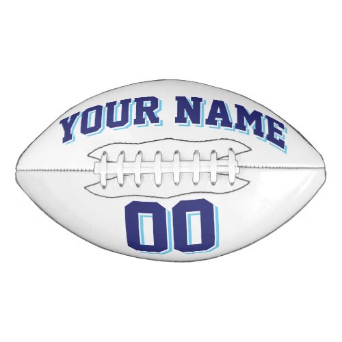 WHITE NAVY AND LIGHT BLUE Custom Football