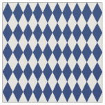 White &amp; Navy Blue Harlequin Diamonds Fabric