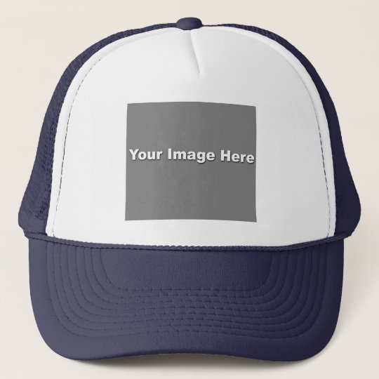 navy and white trucker hat