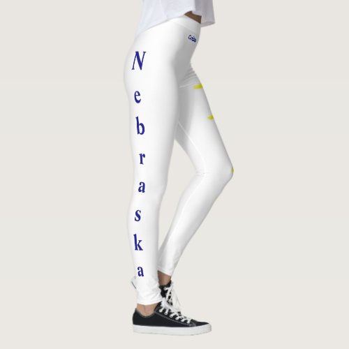 White Nebraska State Goldenrod Flower Leggings