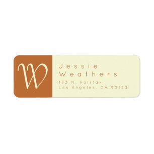 White Nectar & Sandy Orange Return Address Label