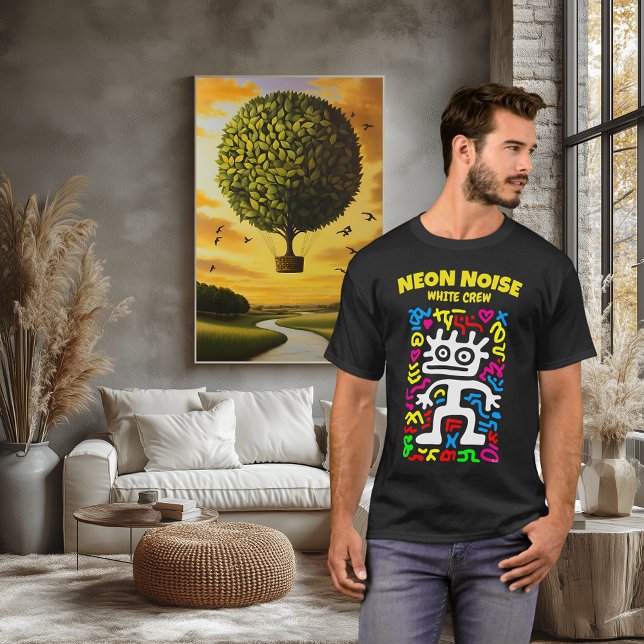White Neon Alien – Funky Pop Art Creature  T-Shirt (Creator Uploaded)