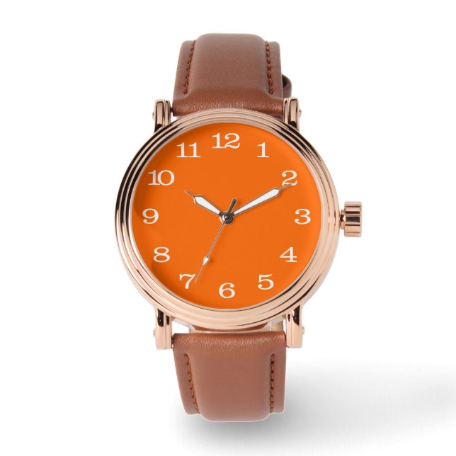 white neon orange solid color watch (Front)