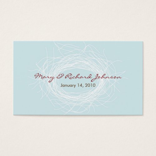 White Nest Favor Tag Business Cards