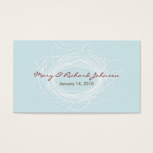 Customizable White Nest Favor Tag Business Cards