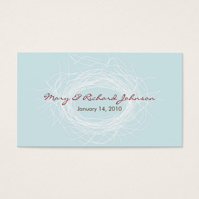 White Nest Favor Tag (Front)