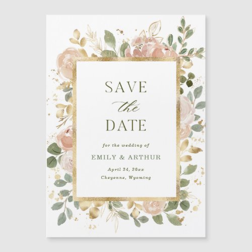 White Neutral Floral  Wedding Save the Date