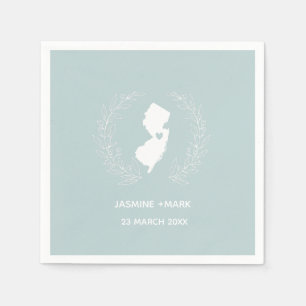 White New Jersey map custom names party Napkins