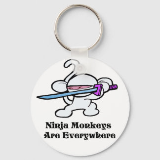 White Ninja On Guard Keychain