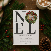 White Noel Christmas Wreath Photo