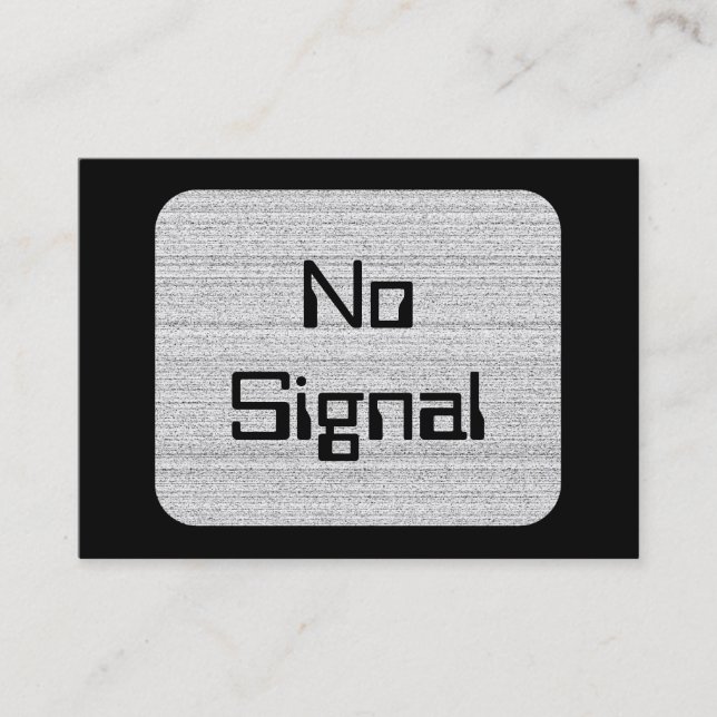 White Noise. Black and White Snowy Grain. Business Card (Front)