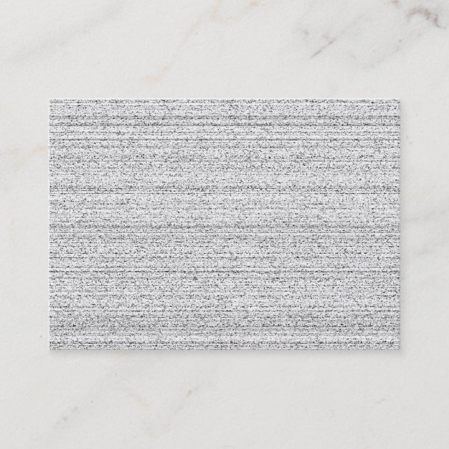 White Noise. Black and White Snowy Grain. Business Card (Front)