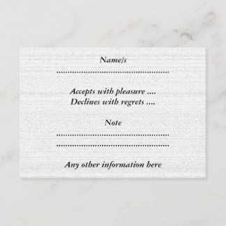 White Noise. Black and White Snowy Grain. RSVP Card