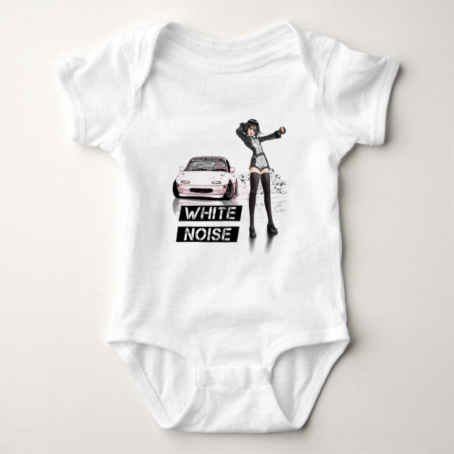 White Noise MX5 Miata Baby Bodysuit (Front)
