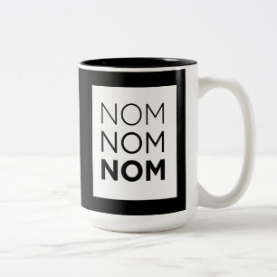 White Nom Nom Nom Two-Tone Coffee Mug