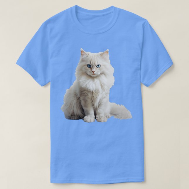 White Norwegian forest cat TShirt (Design Front)