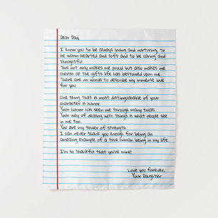 White Notepaper Dad Letter Gift for Father Tapestry