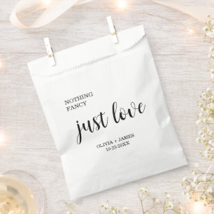 White Nothing Fancy Just Love Wedding Favor Bag