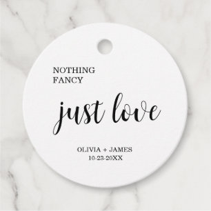 White Nothing Fancy Just Love Wedding   Favor Tags