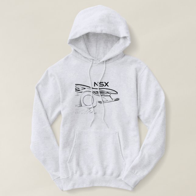 White NSX Car Hoodie (Design Front)