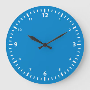 White Number Clock Face on Turquoise Blue
