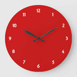 White Number Clock Face with Red Round Clock