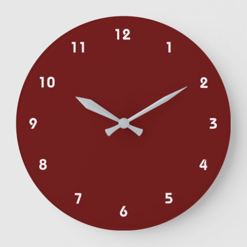 White Numbered Clock Face Red Background Clock