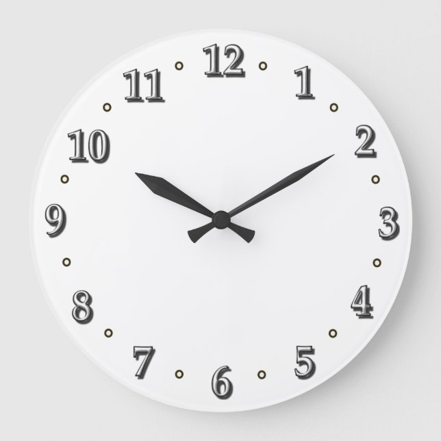 White Numbers Clock Face Template (Front)