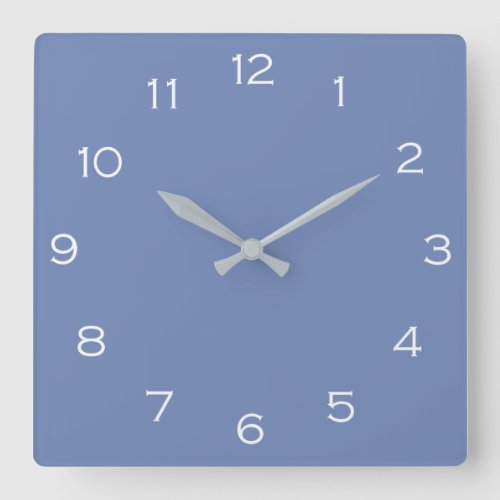 White Numbers On Blue wccn Square Wall Clock