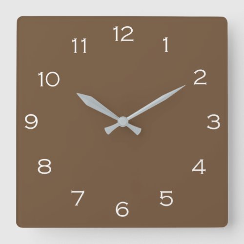 White Numbers On Brown Wall Clock arc