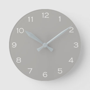White Numbers On Grey wccnt Round Clock