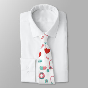 White Nurse Life Seamless Pattern (1) Neck Tie