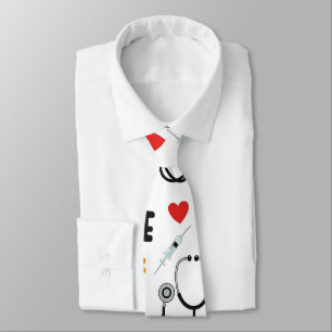 White Nurse Life Seamless Pattern (2) Neck Tie