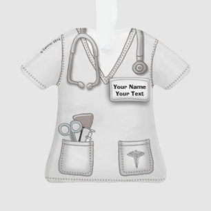 White Nurse medical scrubs ornament