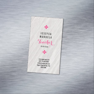 White oak, magnetic business card magnet