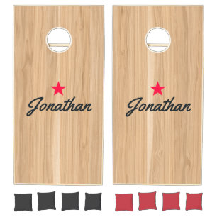 White Oak Wood Vintage Star Signature Cornhole Set
