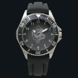 White octopus on black watch<br><div class="desc">White octopus on a black background. Simple and elegant design. Matching white numerals.</div>