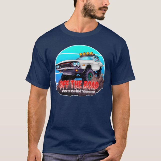 White Offroad Car with quote friend funny T-Shirt (Front)