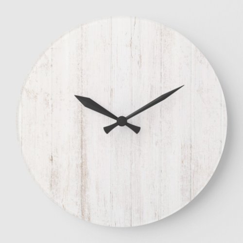 White Old Wood Background Large Clock