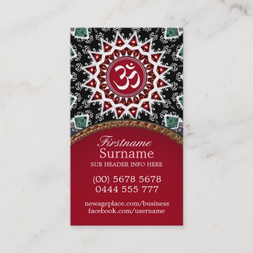 White Om Reiki Yoga New Age Business Cards