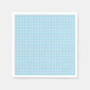 White on Baby Blue Small Horiz. Polka Dots Paper Napkins