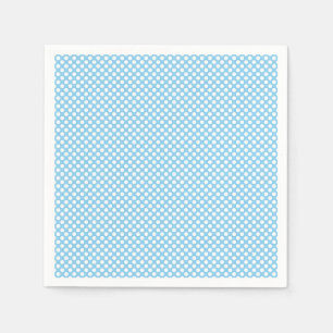 White on Baby Blue Small Size Polka Dots Paper Napkins